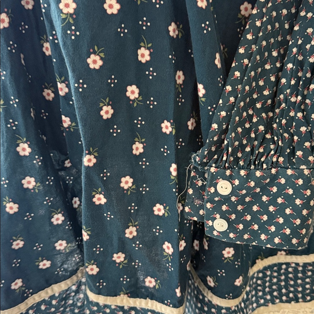 Gunne Sax Blue Floral Mini Dress - Picture 4 of 10